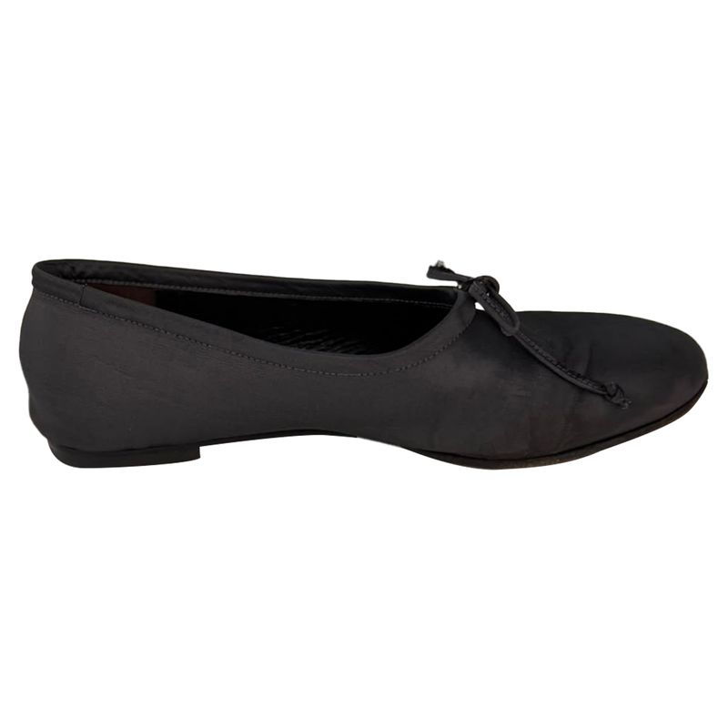 By Far Agnes Covered High-Cut Ballet Flats In Black Silk-Satin